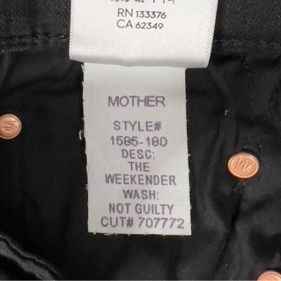 Mother Jeans The Weekender Not Guilty Women's 28 Black Stretch Flared 30" Inseam - Picture 8 of 9